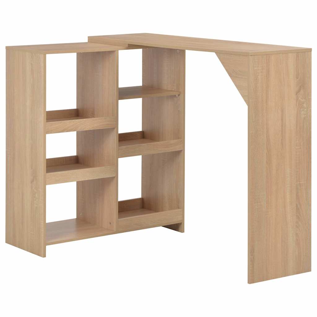 Bartafel met verplaatsbaar schap 138x39x110 cm eikenkleurig – afbeelding 1