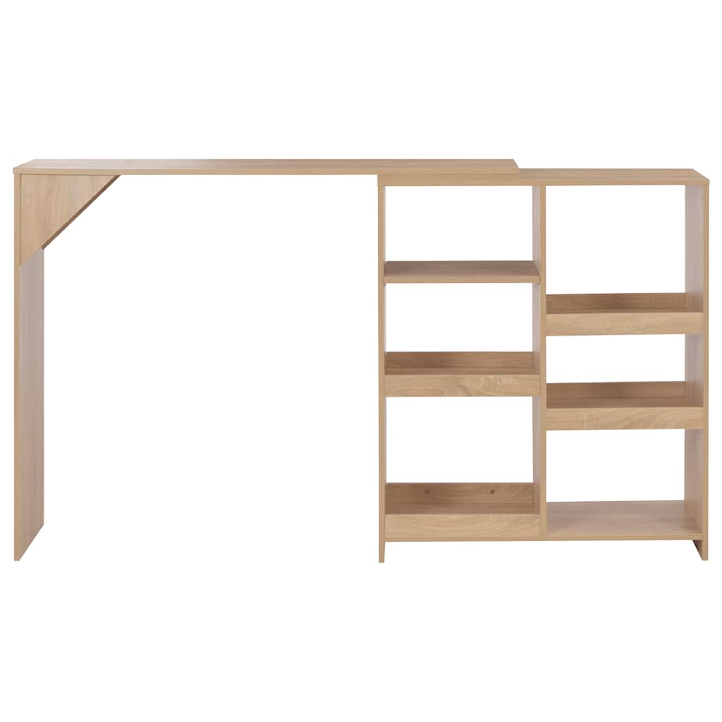 Bartafel met verplaatsbaar schap 138x39x110 cm eikenkleurig – afbeelding 2
