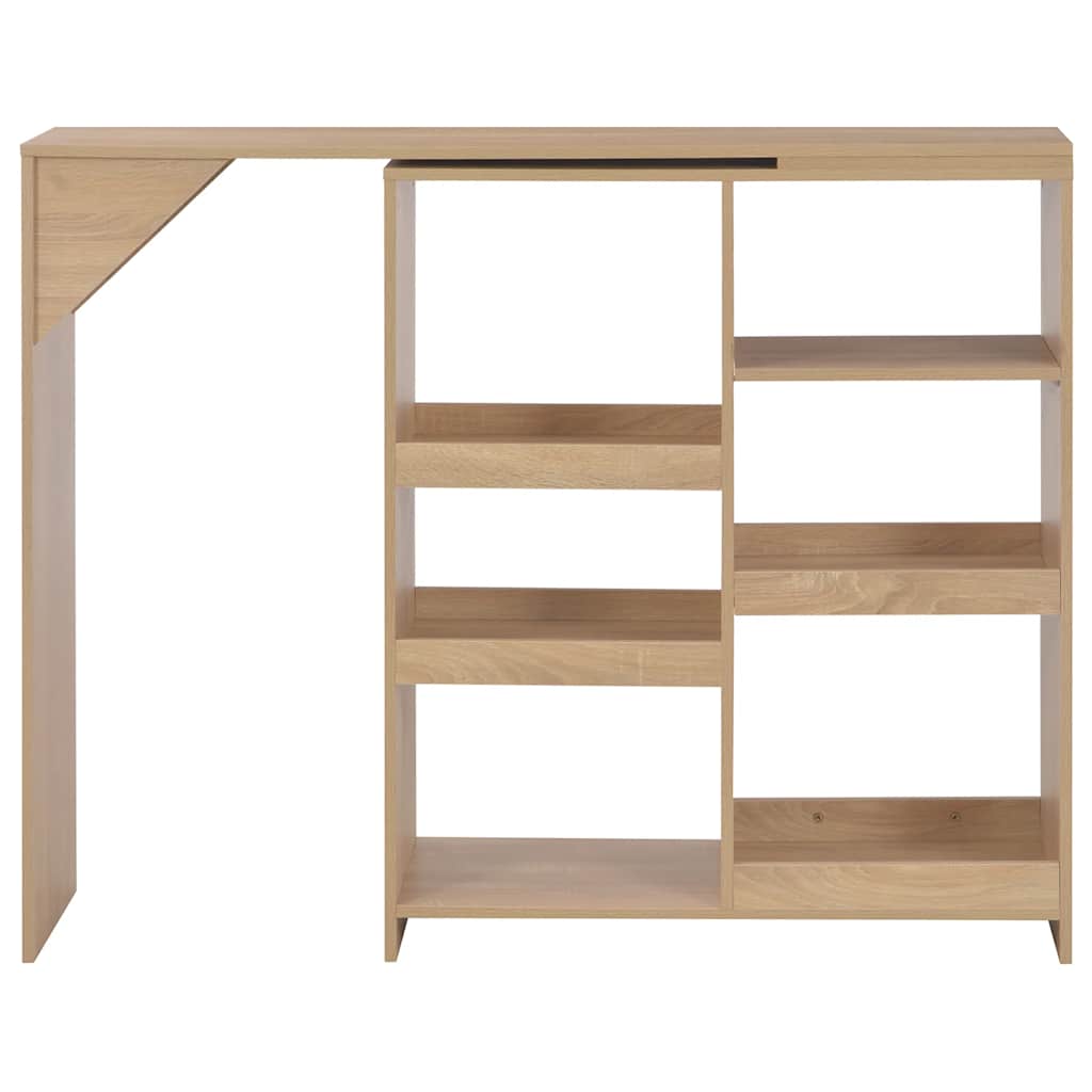 Bartafel met verplaatsbaar schap 138x39x110 cm eikenkleurig – afbeelding 3