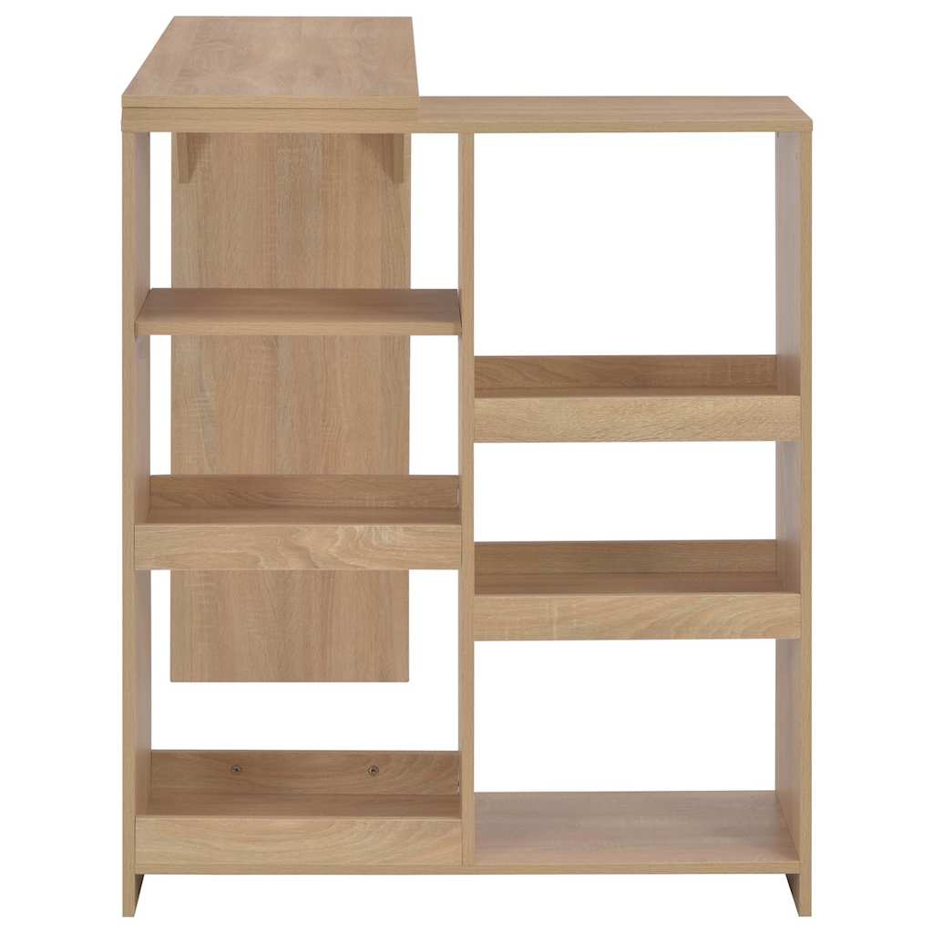 Bartafel met verplaatsbaar schap 138x39x110 cm eikenkleurig – afbeelding 4