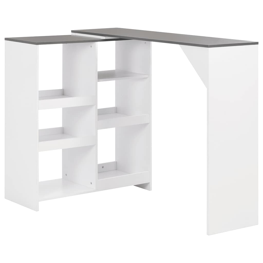 Bartafel met verplaatsbaar schap 138x39x110 cm wit