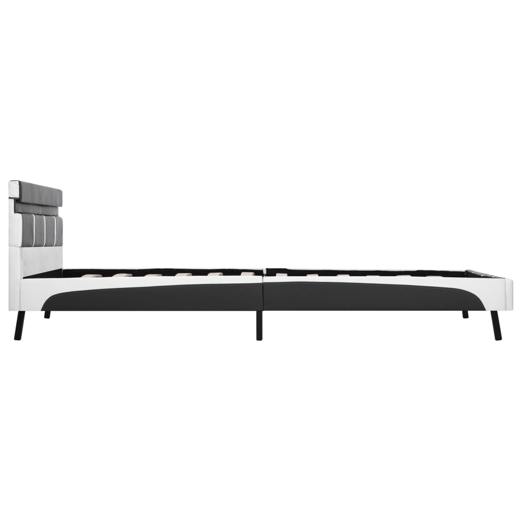 Bedframe met LED kunstleer grijs 140x200 cm – afbeelding 5