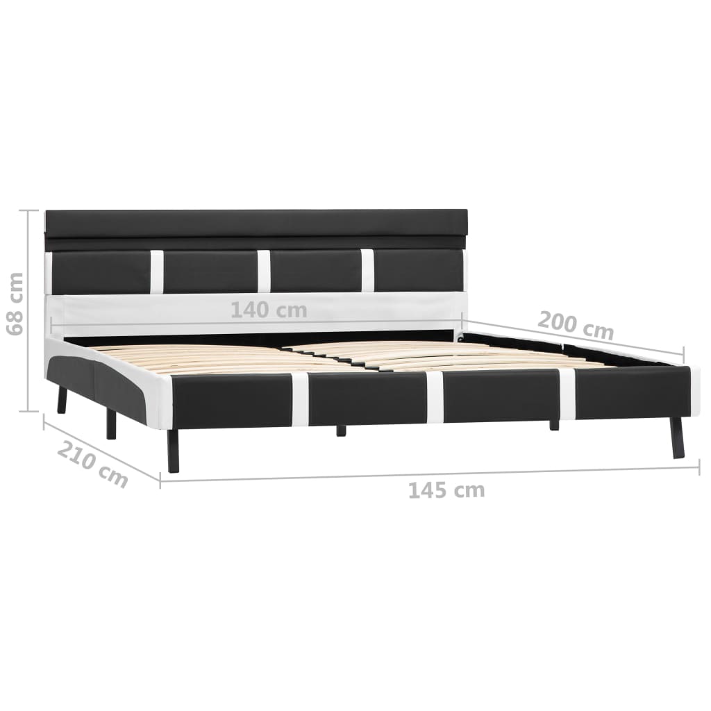 Bedframe met LED kunstleer grijs 140x200 cm – afbeelding 9