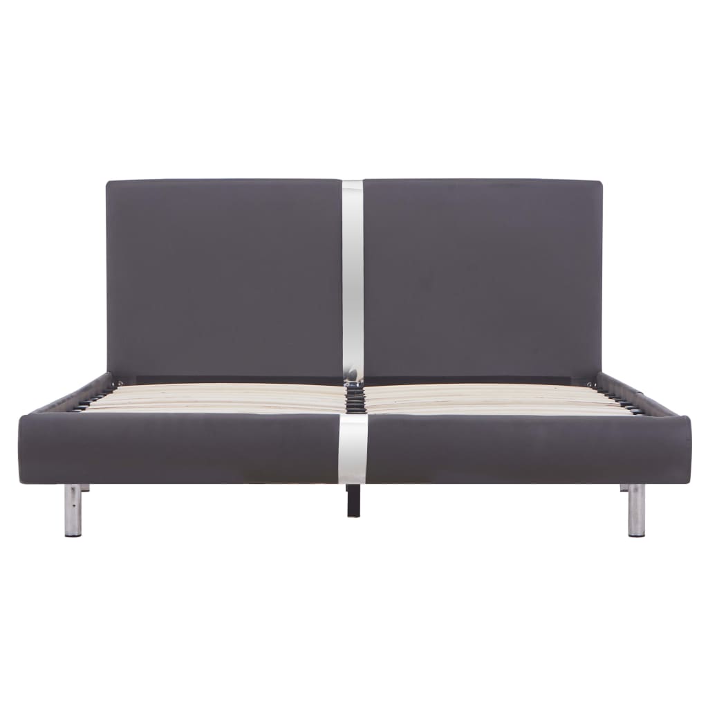Bedframe kunstleer grijs 140x200 cm – afbeelding 3