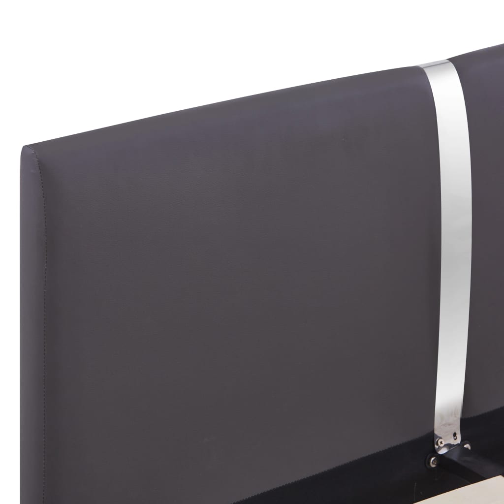 Bedframe kunstleer grijs 140x200 cm – afbeelding 5