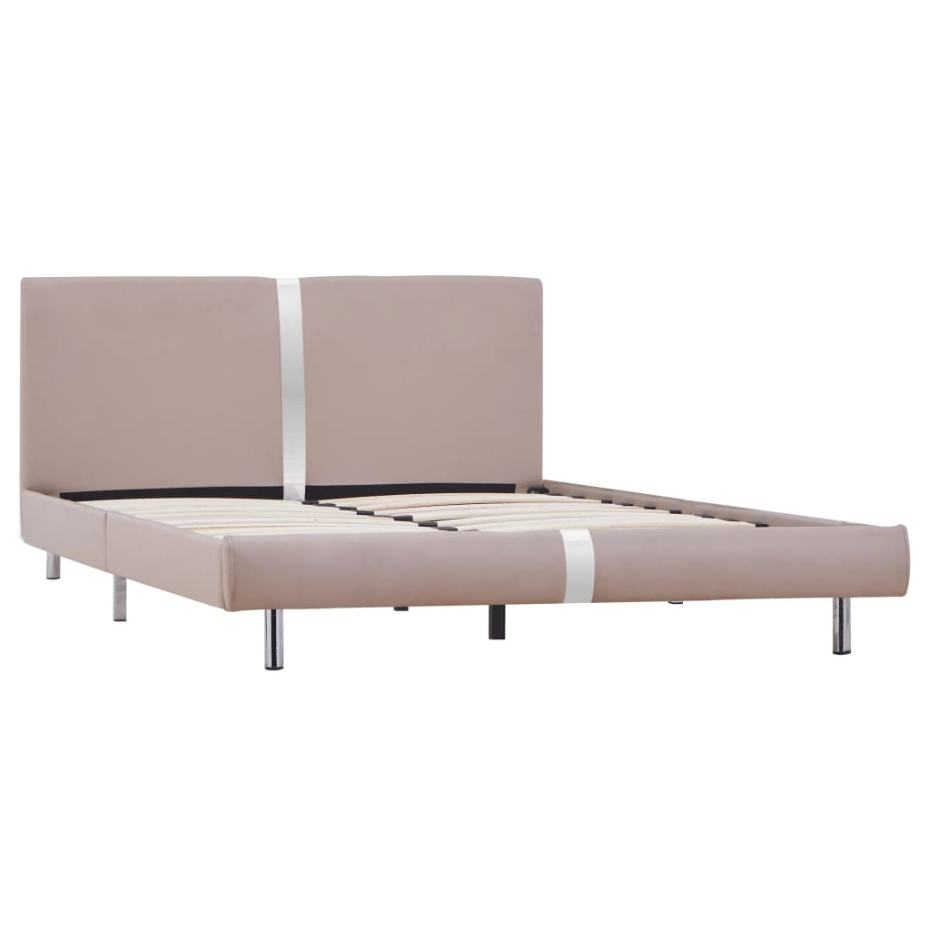 Bedframe kunstleer cappuccino 140x200 cm – afbeelding 2