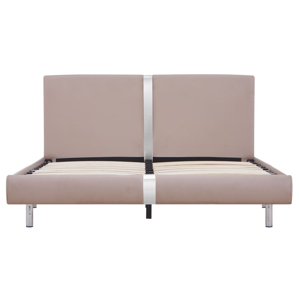 Bedframe kunstleer cappuccino 140x200 cm – afbeelding 3