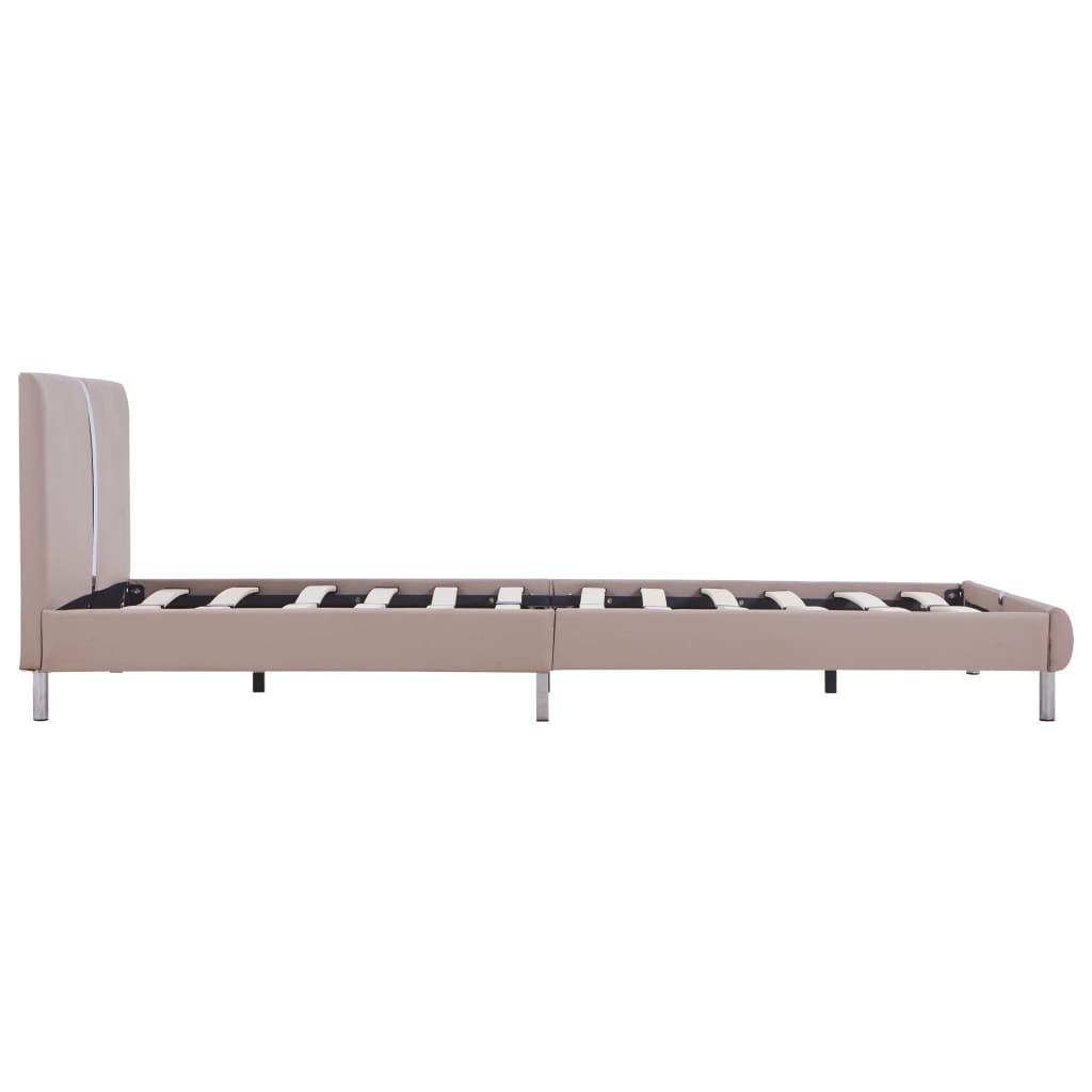 Bedframe kunstleer cappuccino 140x200 cm – afbeelding 4