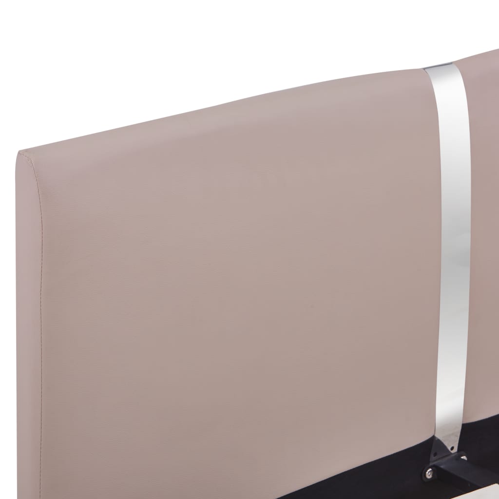 Bedframe kunstleer cappuccino 140x200 cm – afbeelding 5