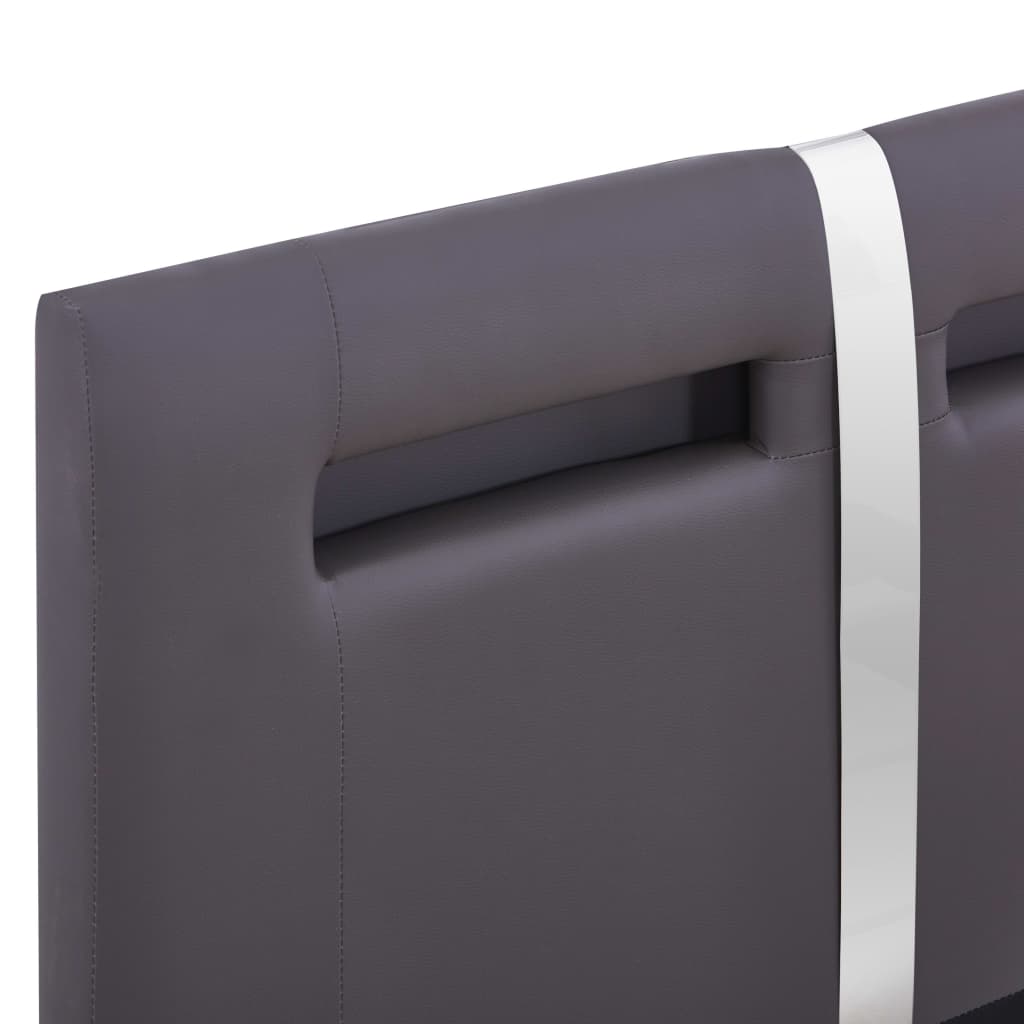 Bedframe met LED kunstleer grijs 90x200 cm – afbeelding 6