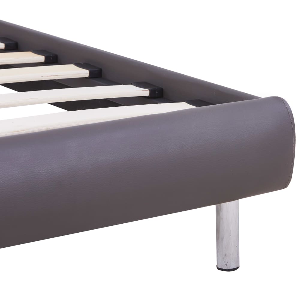 Bedframe met LED kunstleer grijs 90x200 cm – afbeelding 7