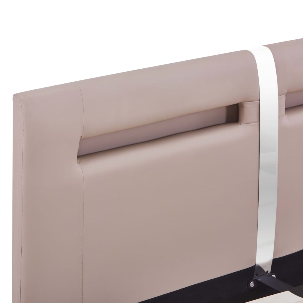 Bedframe met LED kunstleer cappuccino 120x200 cm – afbeelding 6