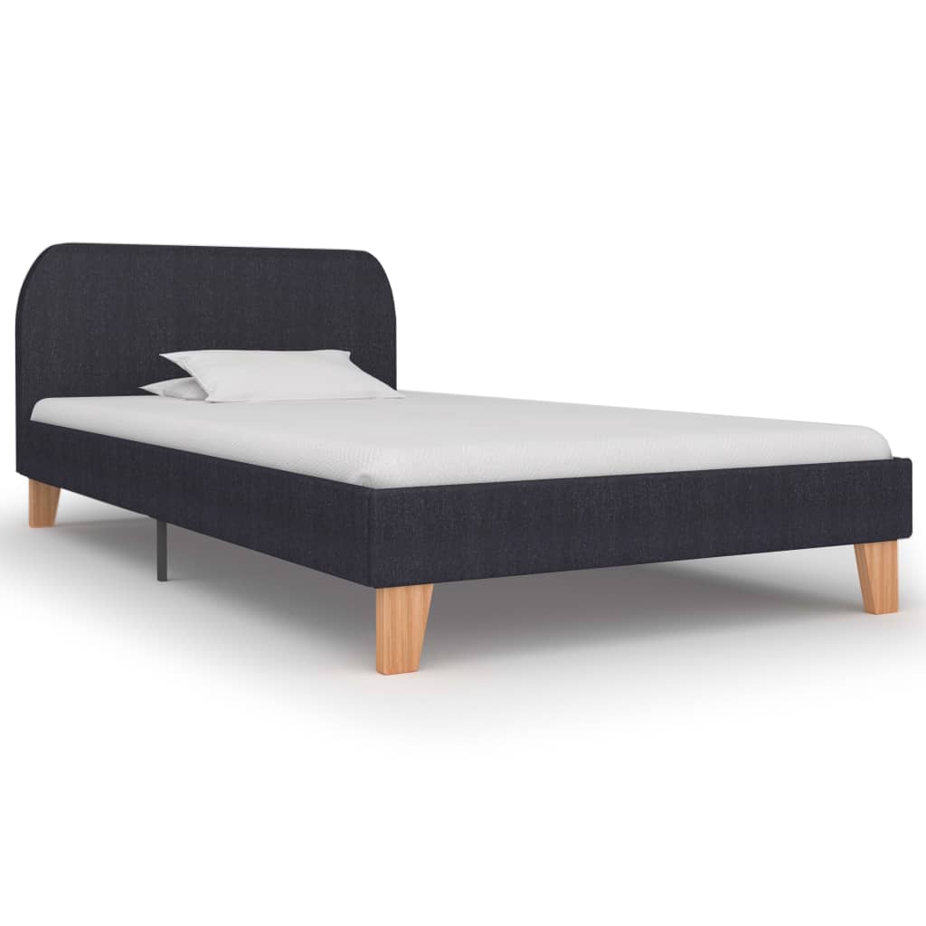 Bedframe stof donkergrijs 90x200 cm – afbeelding 1