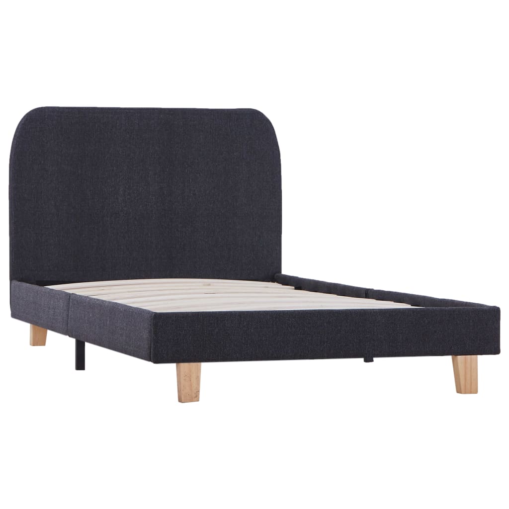 Bedframe stof donkergrijs 90x200 cm – afbeelding 2