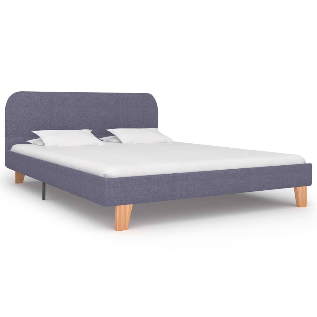 Bedframe stof lichtgrijs 140x200 cm – afbeelding 1
