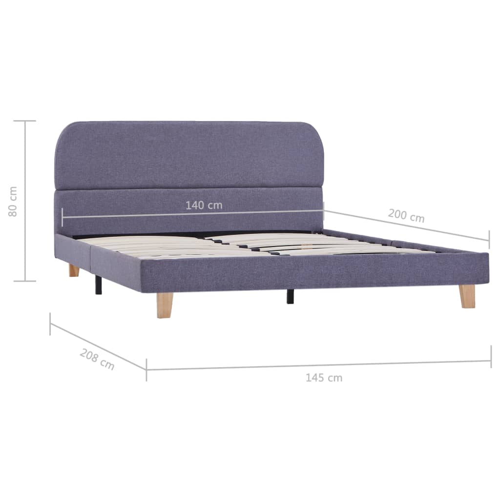 Bedframe stof lichtgrijs 140x200 cm – afbeelding 7