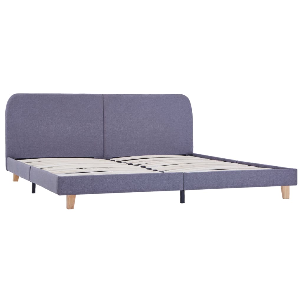 Bedframe stof lichtgrijs 180x200 cm – afbeelding 2