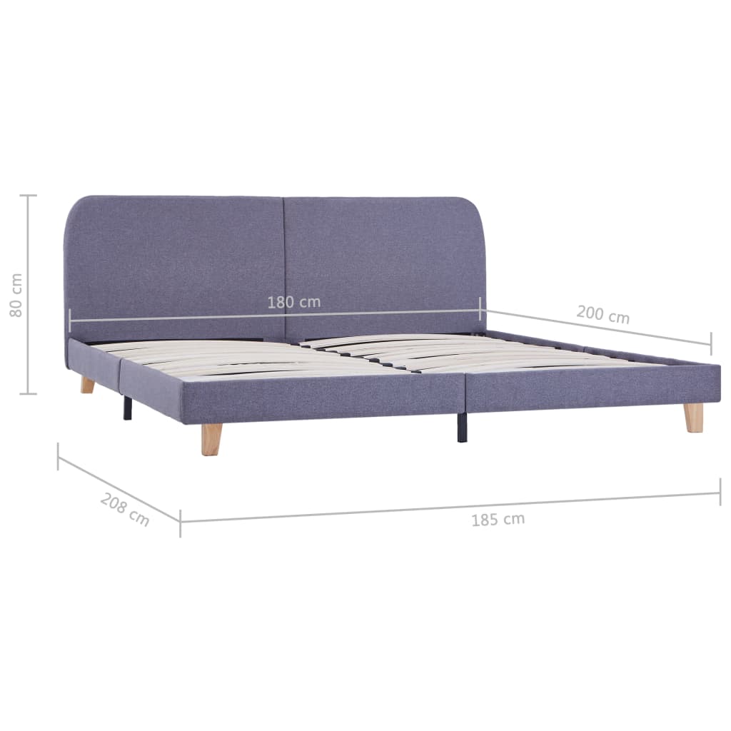 Bedframe stof lichtgrijs 180x200 cm – afbeelding 7