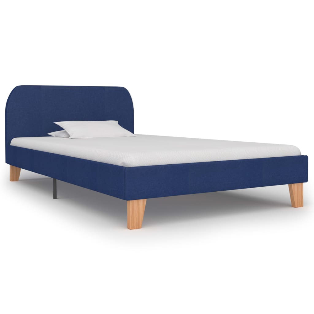 Bedframe stof blauw 90x200 cm – afbeelding 1