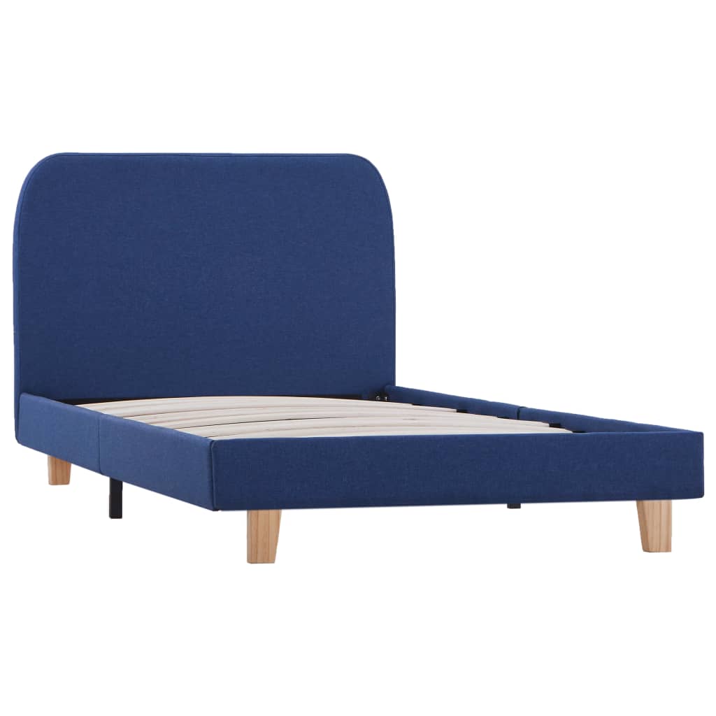 Bedframe stof blauw 90x200 cm – afbeelding 2