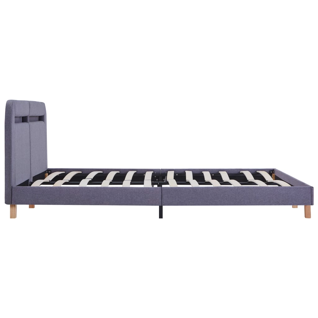 Bedframe met LED stof lichtgrijs 160x200 cm – afbeelding 6