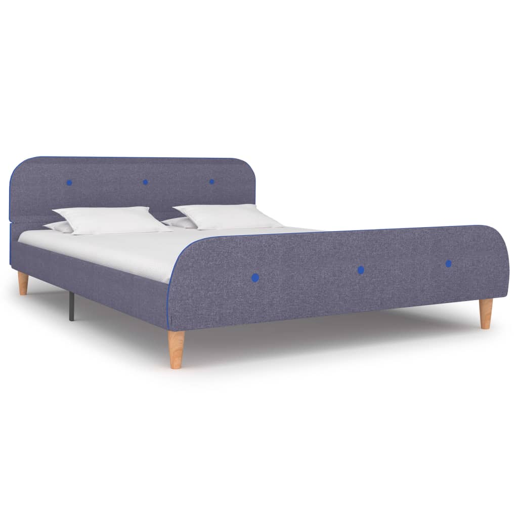 Bedframe stof lichtgrijs 140x200 cm – afbeelding 1