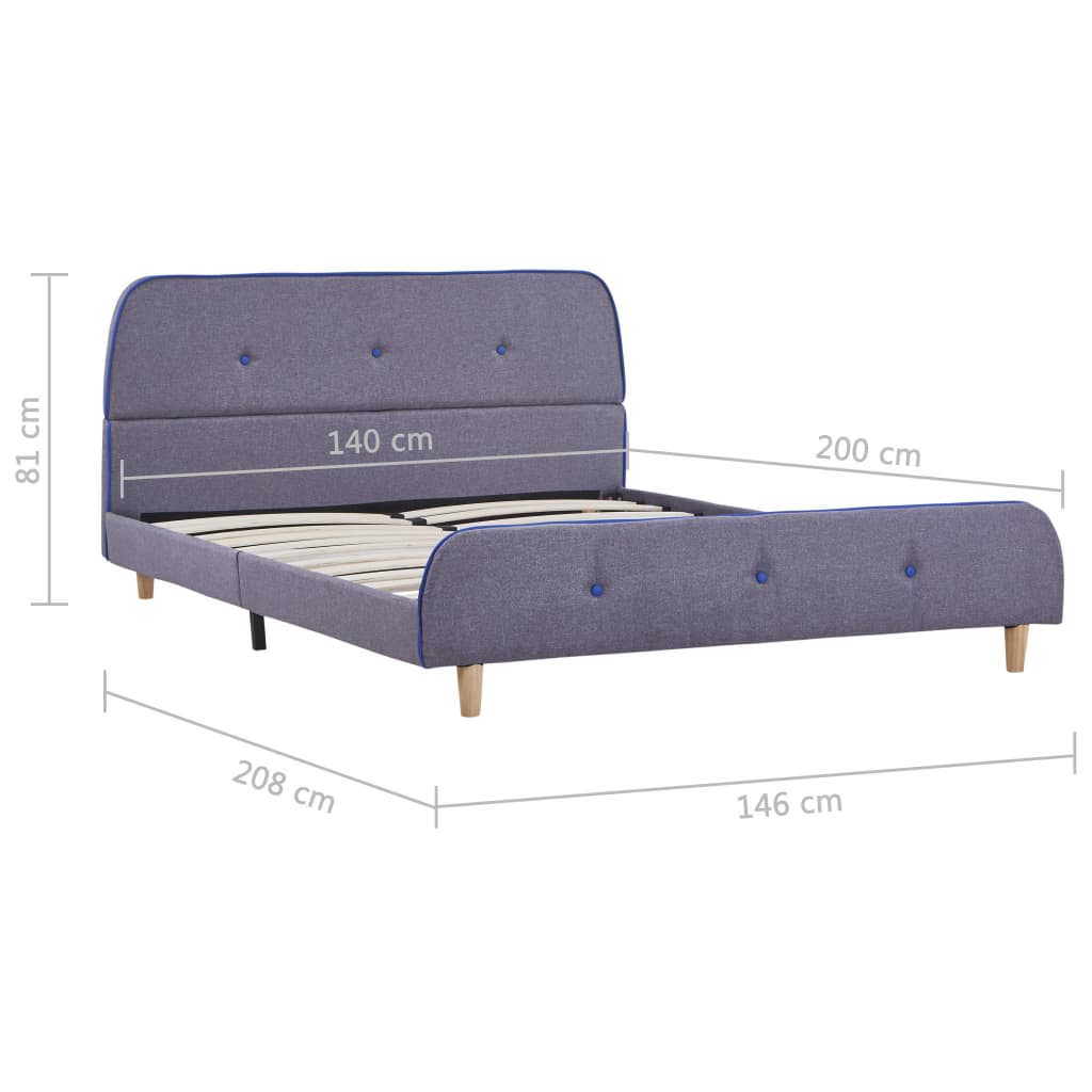 Bedframe stof lichtgrijs 140x200 cm – afbeelding 6