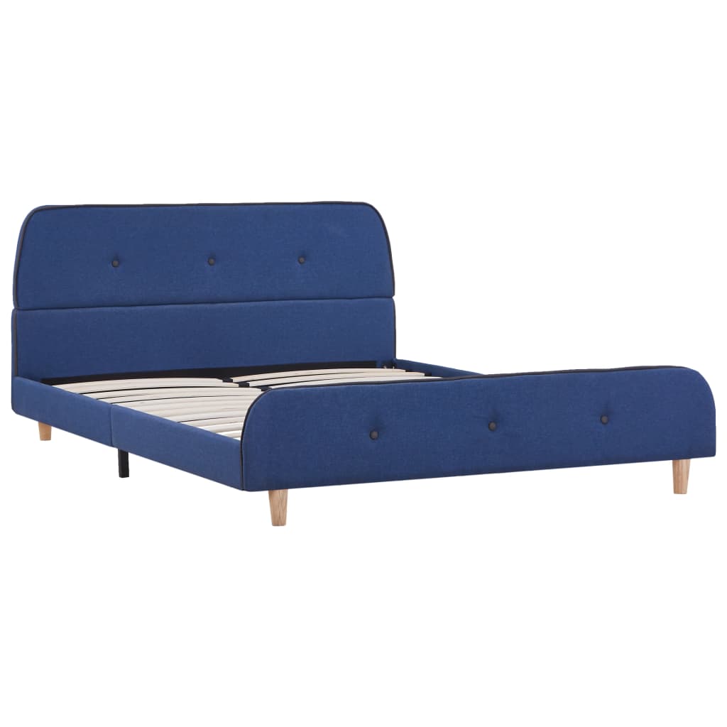 Bedframe stof blauw 140x200 cm – afbeelding 2