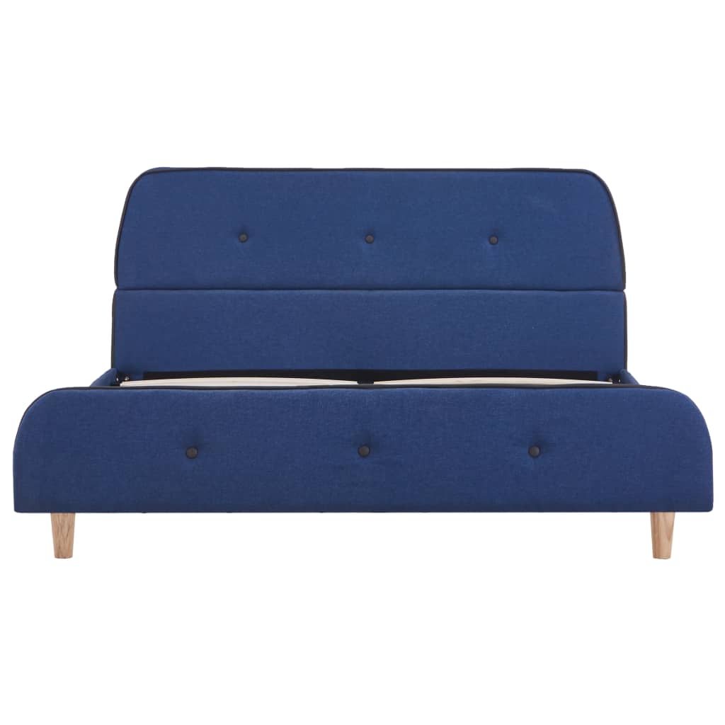 Bedframe stof blauw 140x200 cm – afbeelding 3
