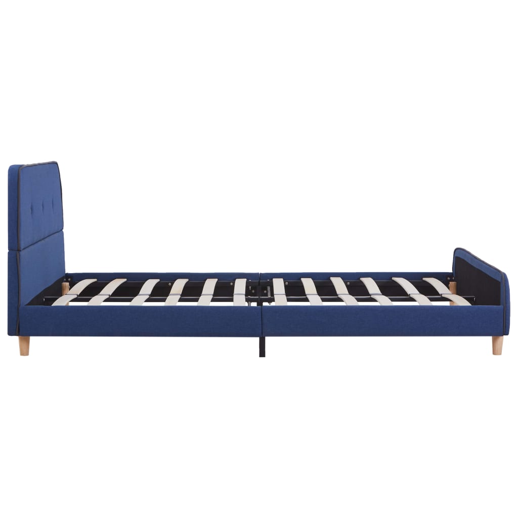 Bedframe stof blauw 140x200 cm – afbeelding 4