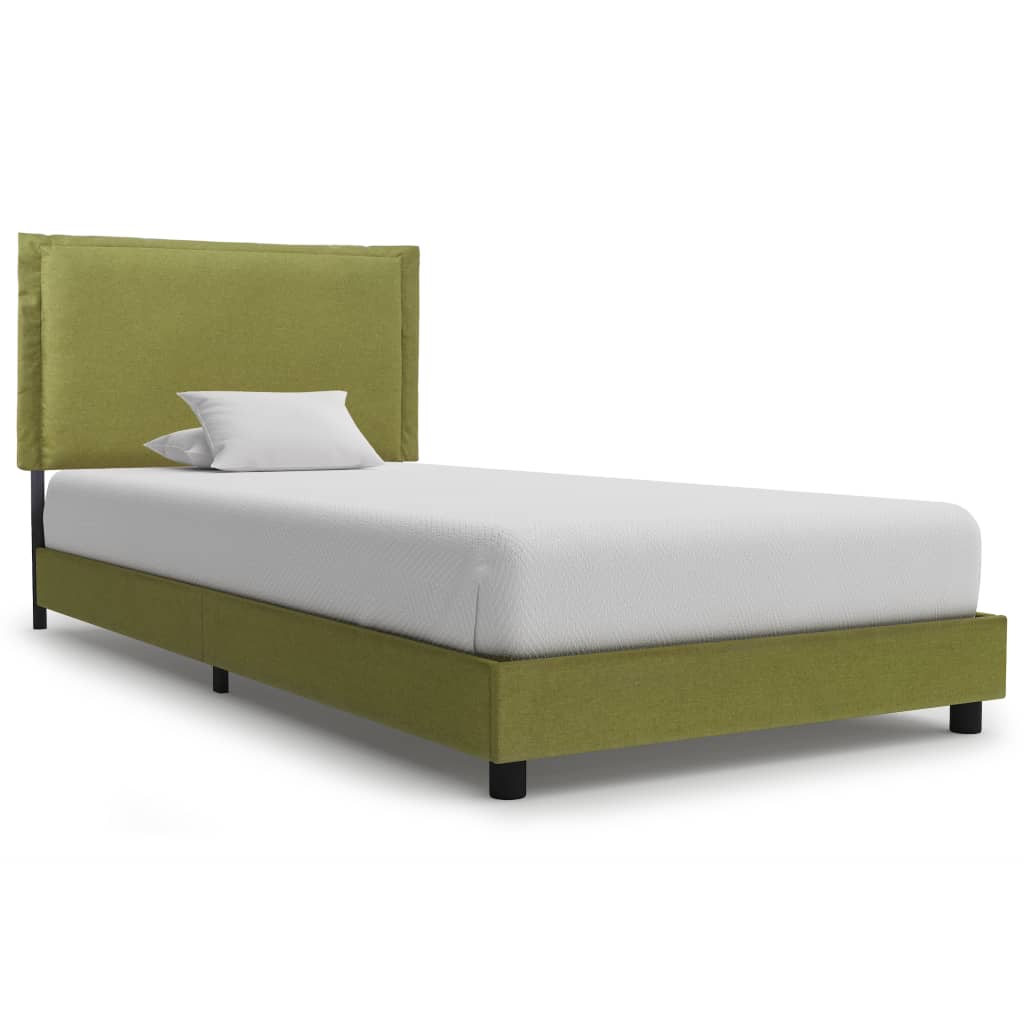 Bedframe stof groen 90x200 cm – afbeelding 1
