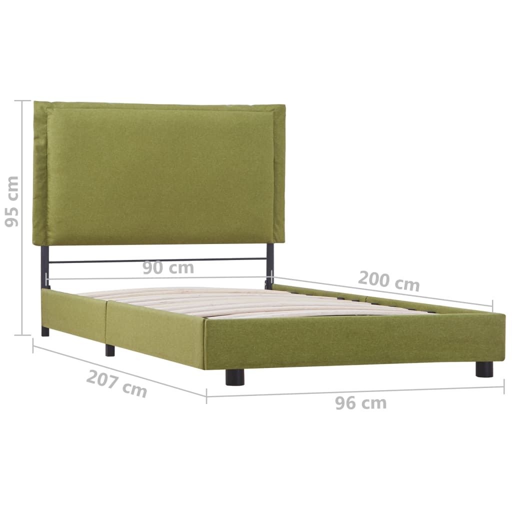 Bedframe stof groen 90x200 cm – afbeelding 7
