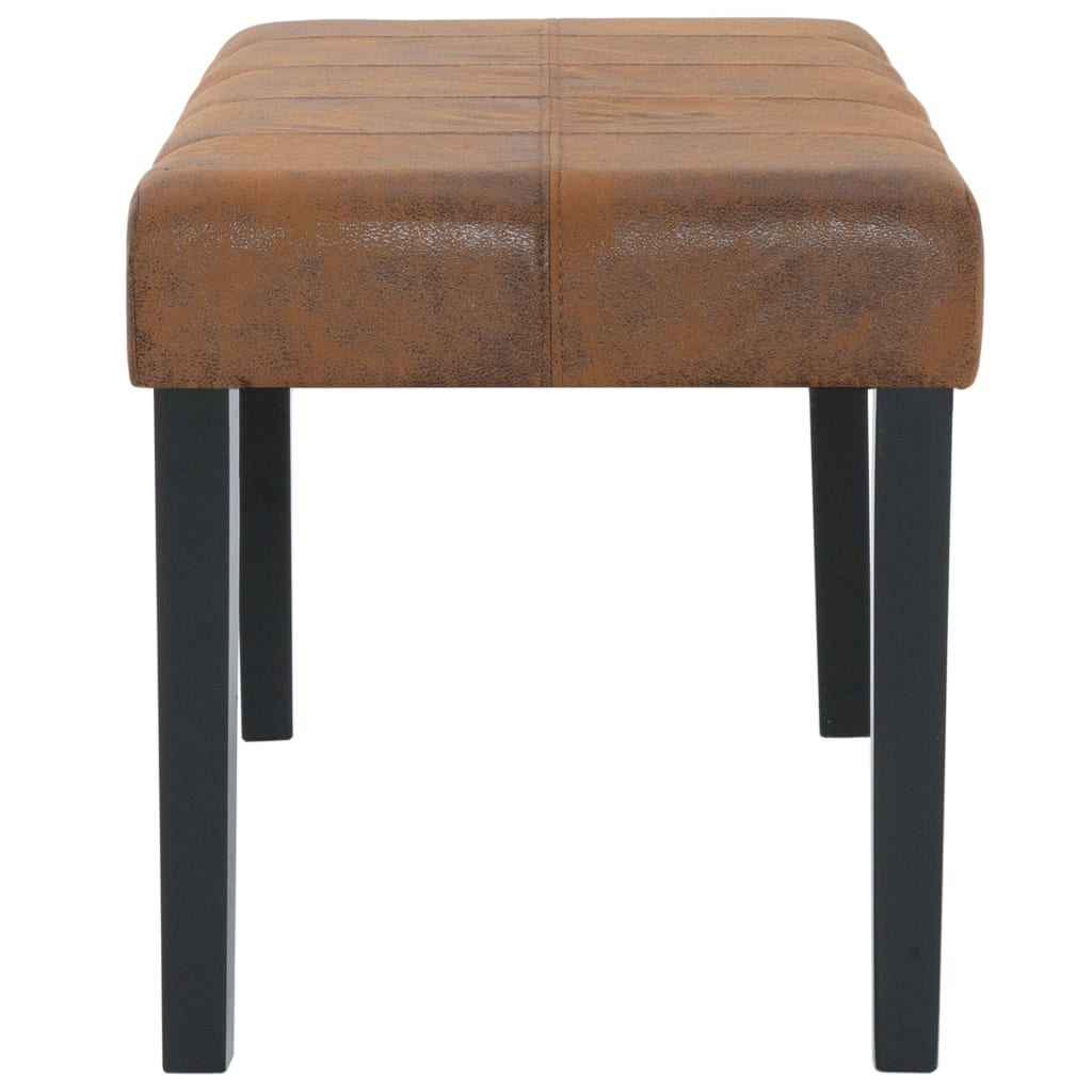 Bankje 106 cm kunstsuède bruin – afbeelding 4