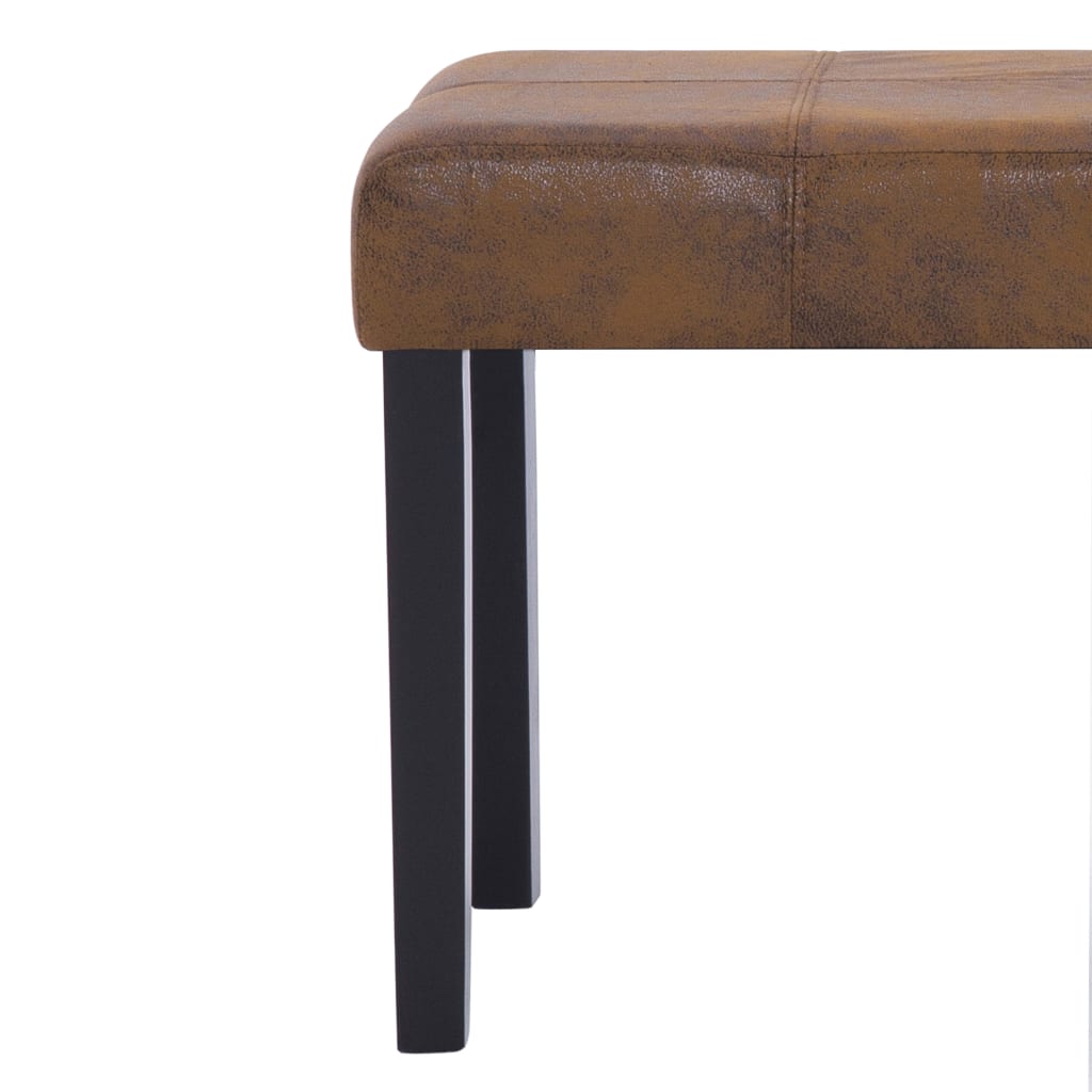 Bankje 106 cm kunstsuède bruin – afbeelding 5