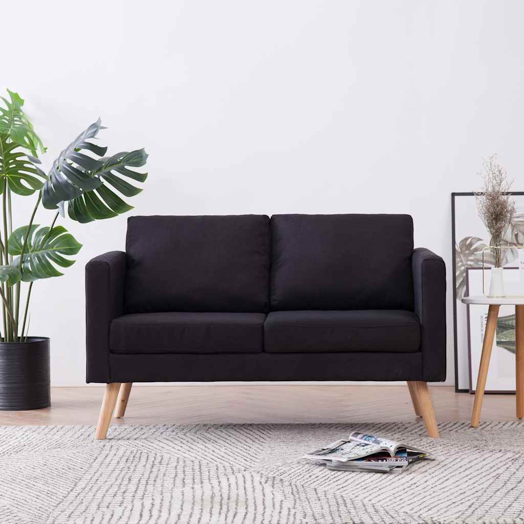 Tweezitsbank stof zwart – afbeelding 1