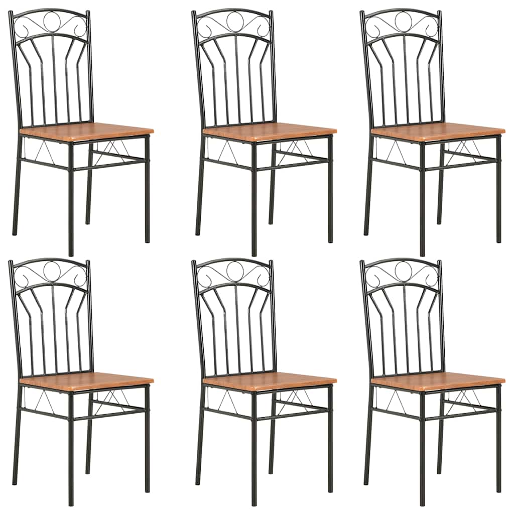 Eetkamerstoelen 6 st MDF bruin
