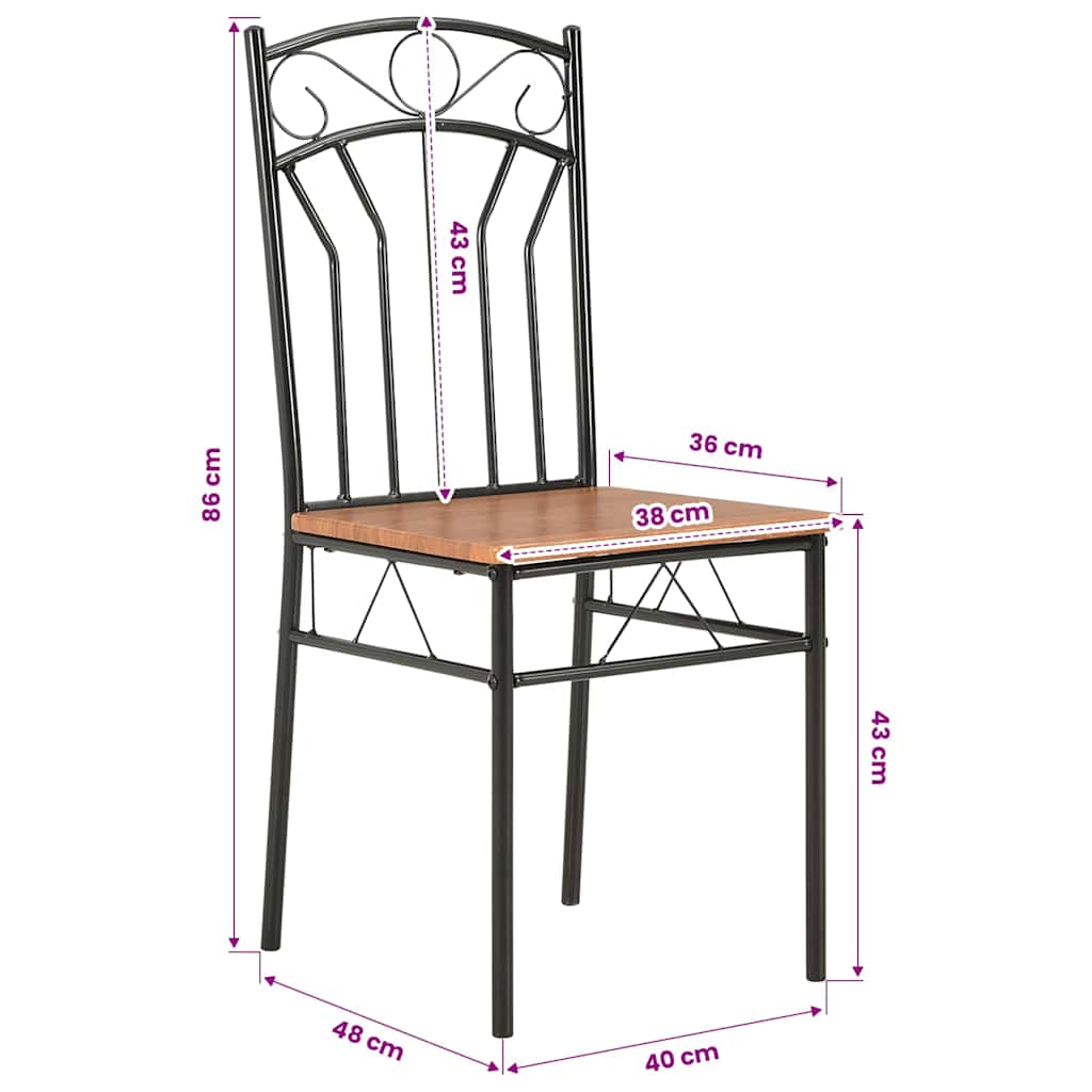 Eetkamerstoelen 6 st MDF bruin – afbeelding 9
