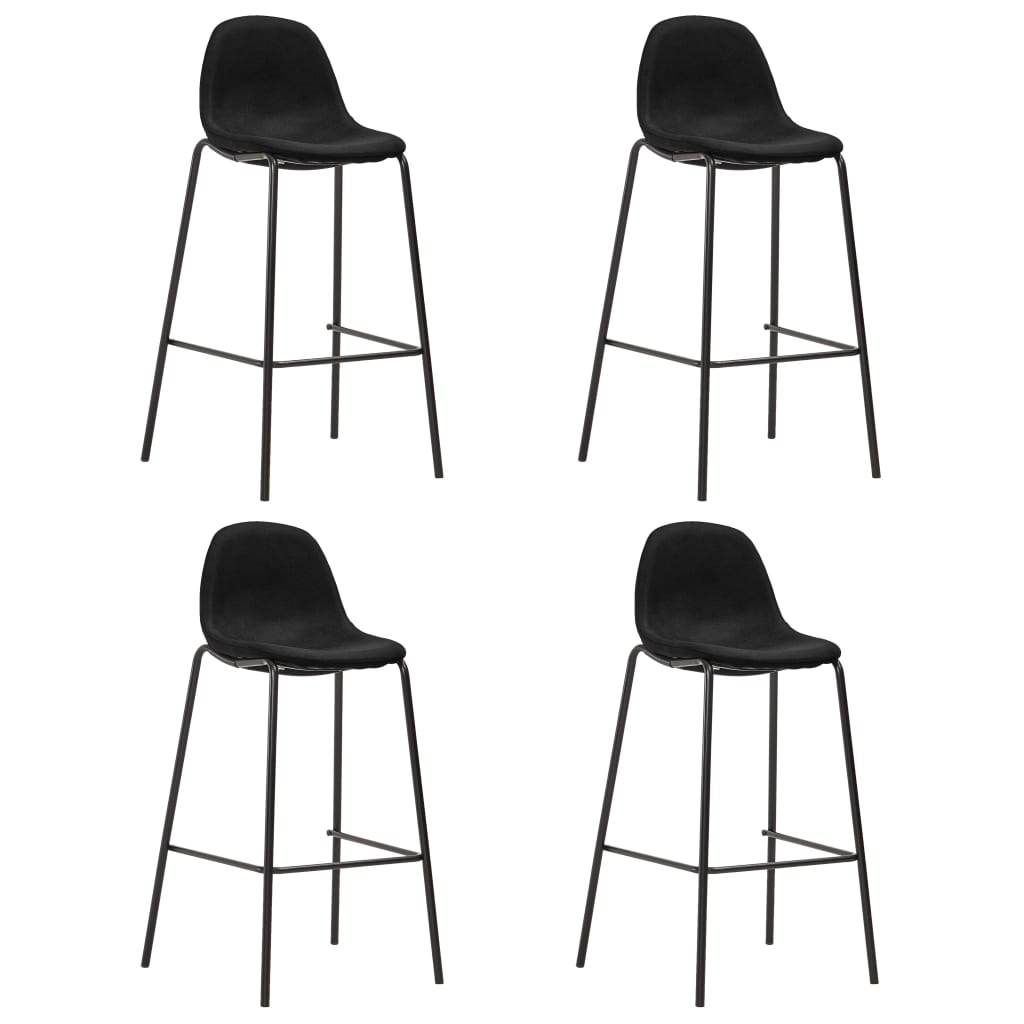 Barstoelen 4 st stof zwart – afbeelding 1