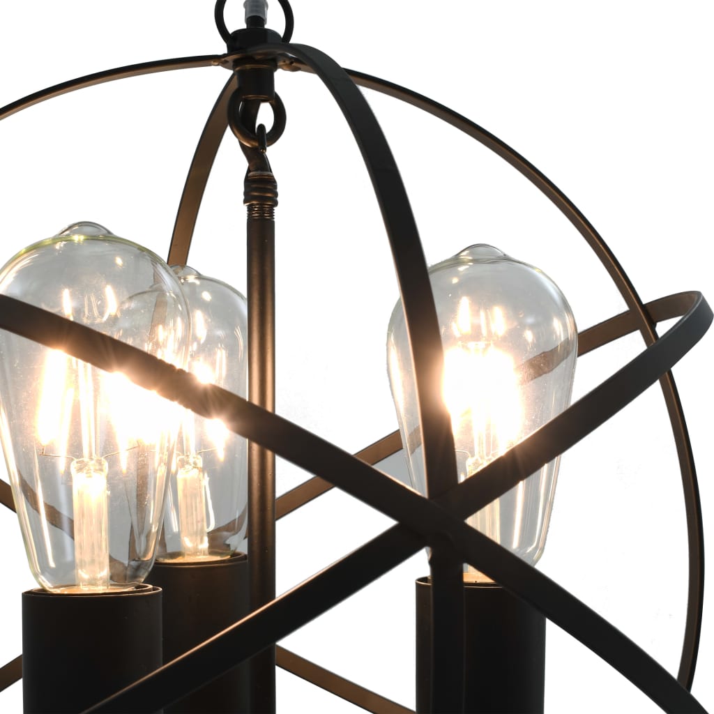 Hanglamp rond 3xE27 zwart – afbeelding 5