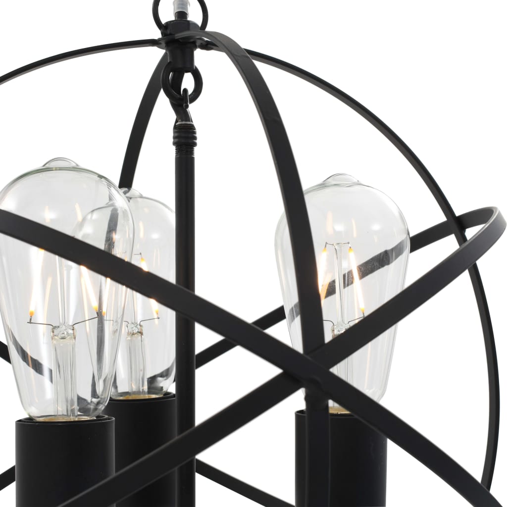 Hanglamp rond 3xE27 zwart – afbeelding 6
