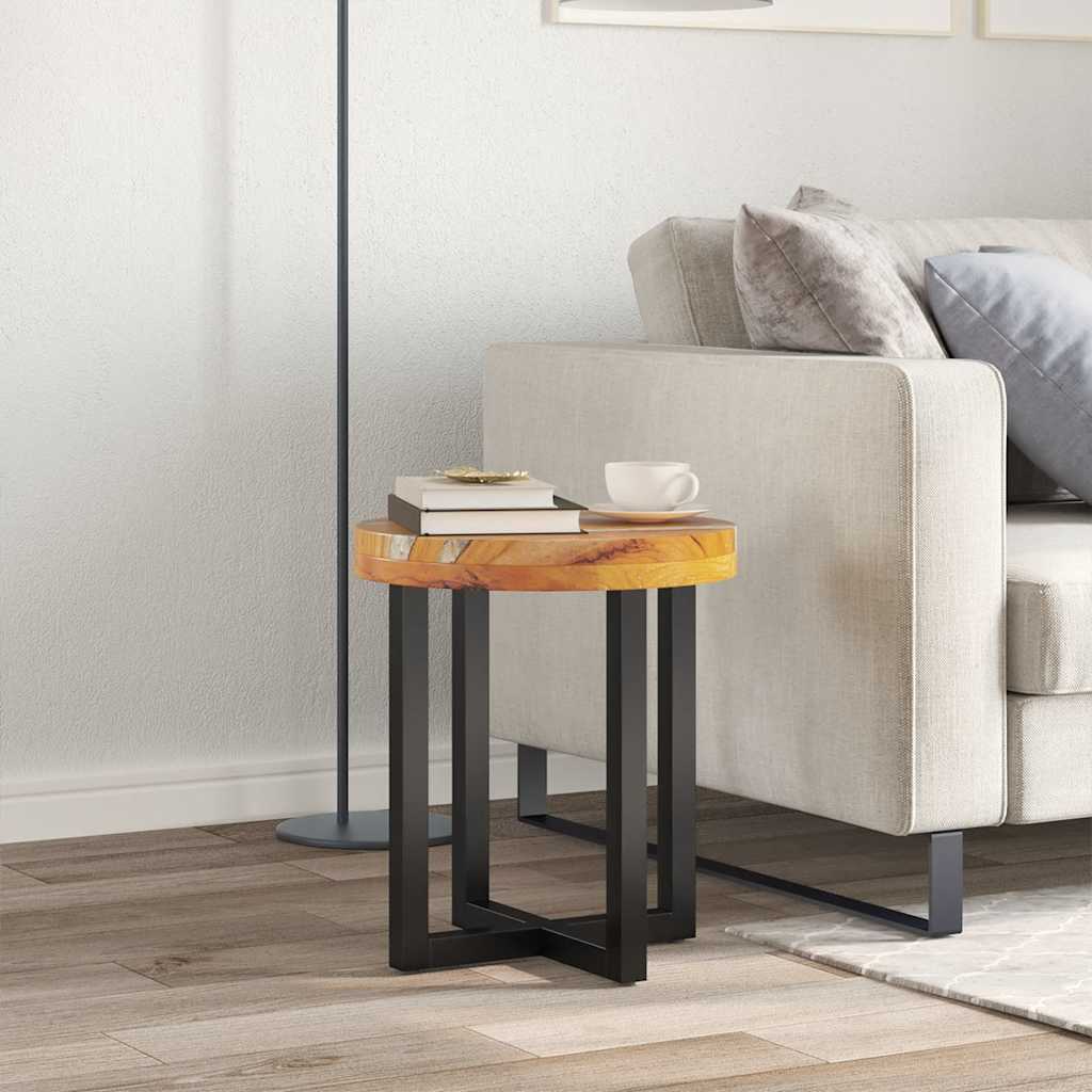 Salontafel 40x45 cm massief teakhout en polyresin