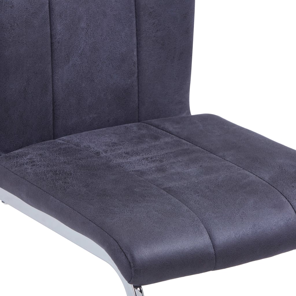 Eetkamerstoelen 2 st kunstsuède grijs – afbeelding 5