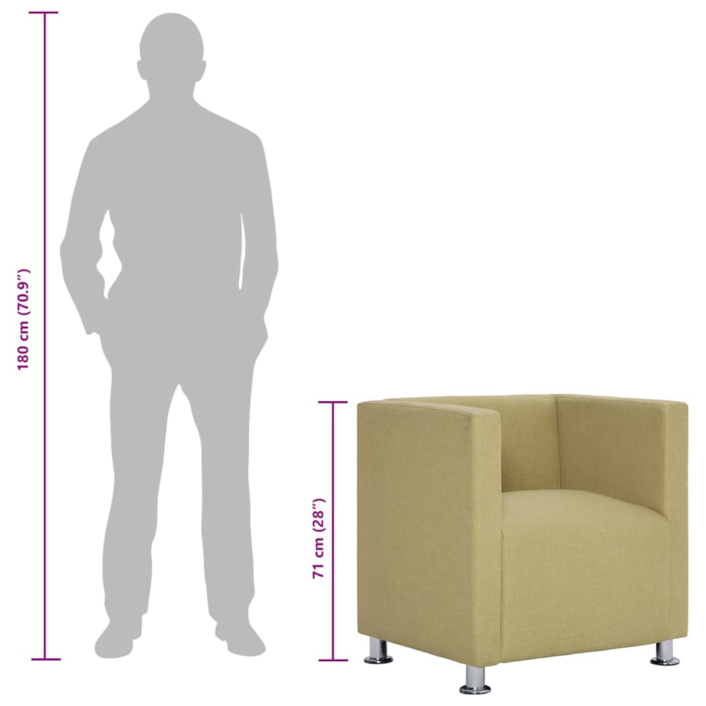 Fauteuil kubus stof groen – afbeelding 10