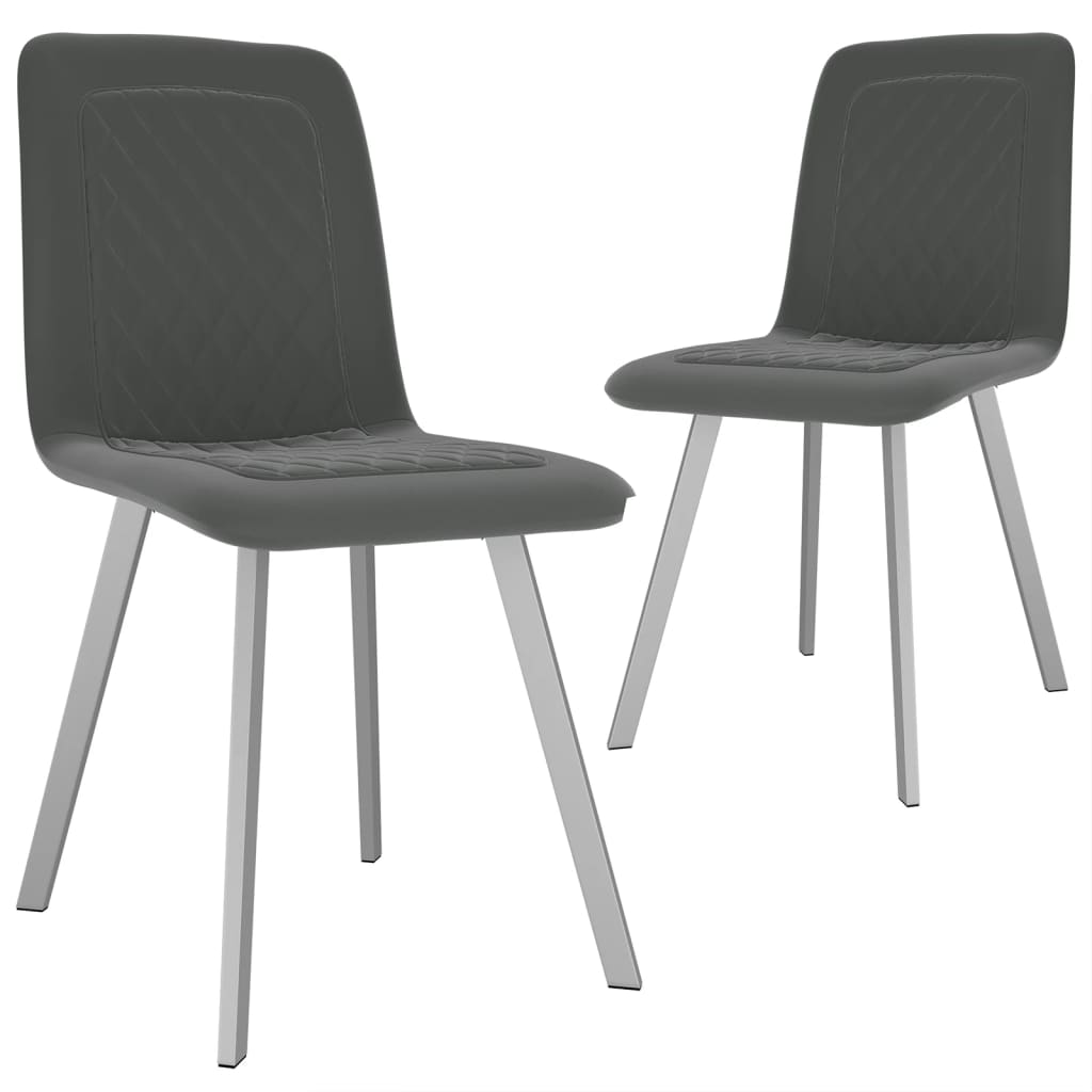Eetkamerstoelen 2 st fluweel grijs
