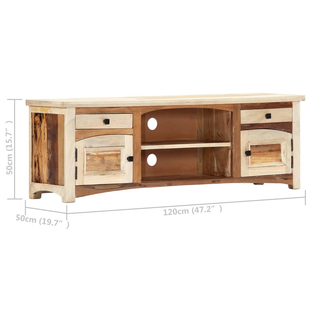 Tv-meubel 120x30x40 cm massief gerecycled hout – afbeelding 8