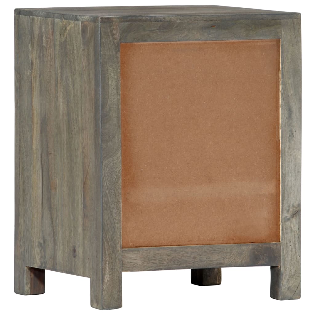 Nachtkastje 40x30x50 cm massief mangohout grijs – afbeelding 4