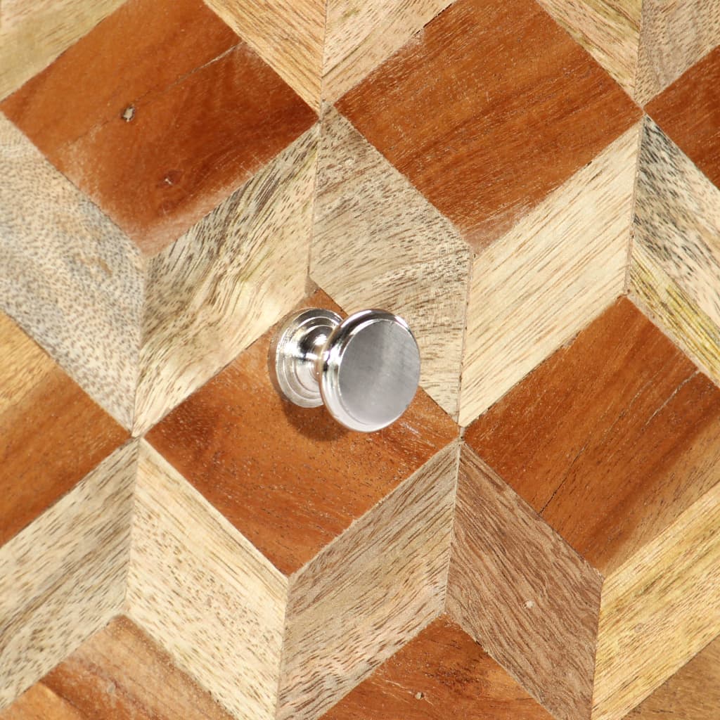 Nachtkastje 40x30x50 cm massief mangohout grijs – afbeelding 5