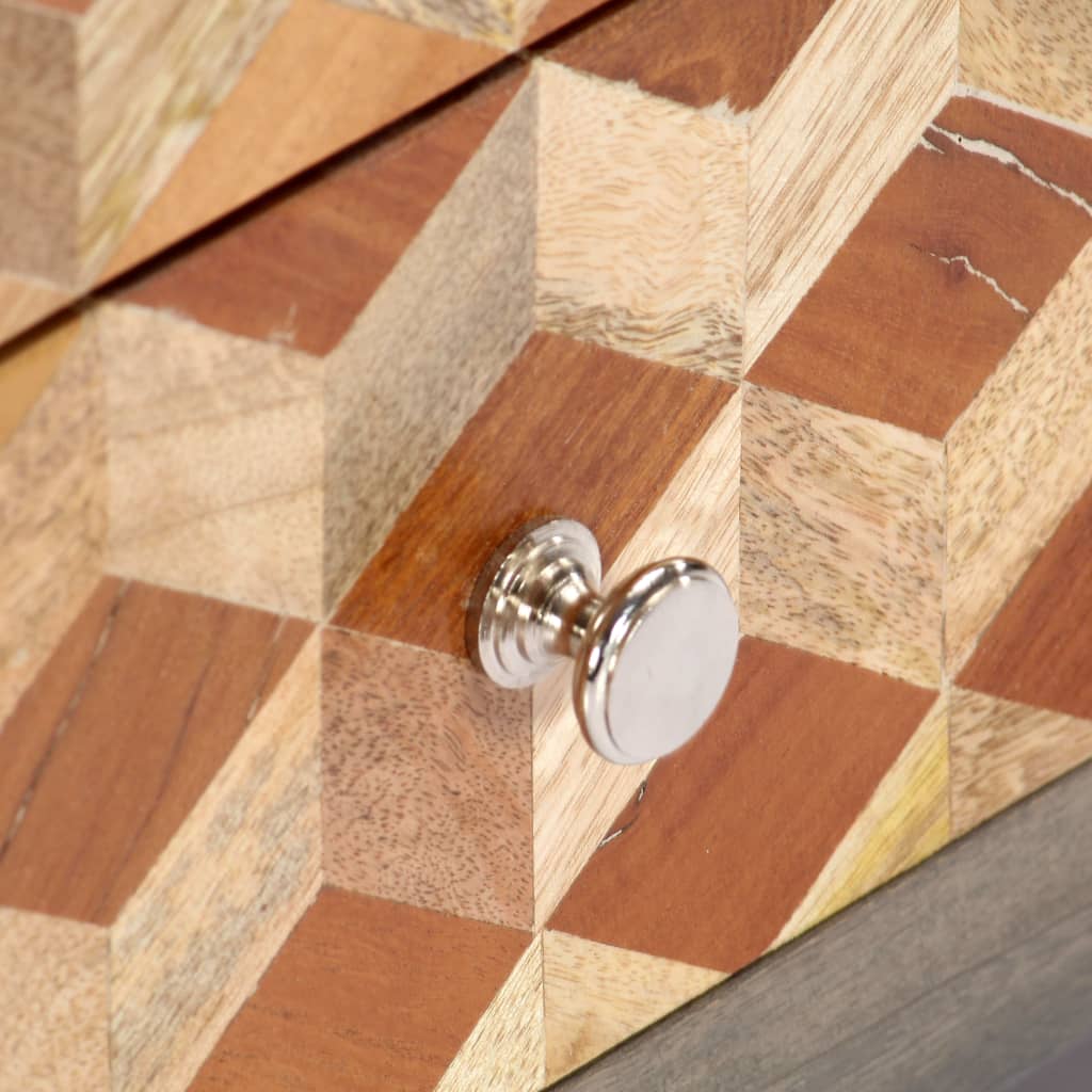 Tv-meubel 120x30x40 cm massief mangohout grijs – afbeelding 6