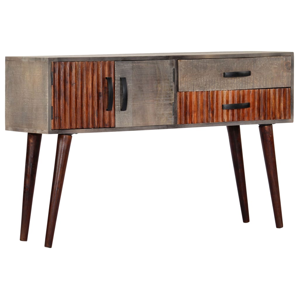 Wandtafel 120x35x75 cm massief ruw mangohout grijs – afbeelding 1