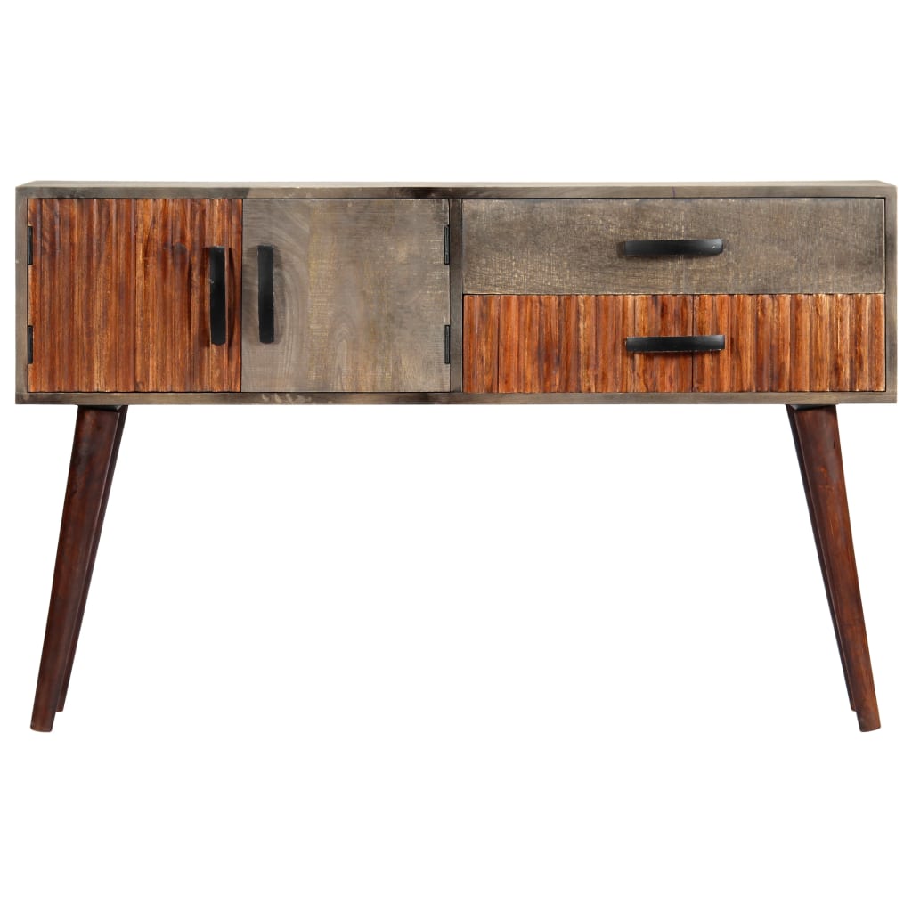Wandtafel 120x35x75 cm massief ruw mangohout grijs – afbeelding 2